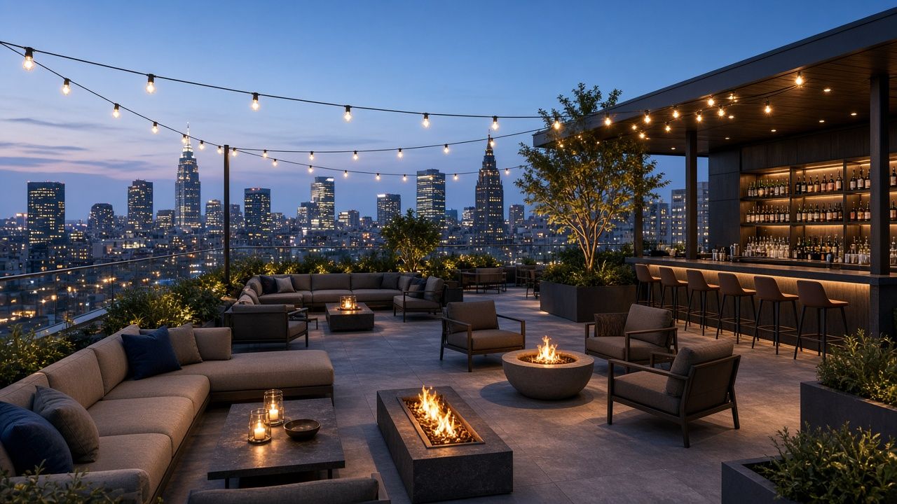 Concept rendering: Rooftop bar